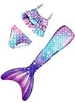 DNFUN Mermaid Tails Kids 3Pcs Merma