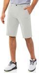 33,000ft Men's Golf Shorts Dry Fit, Lightweight Quick Dry Golf Stretch Shorts with Pockets 11" Inseam for Travel Casual Ivory