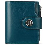 BOSTANTEN Wallets for Women Vegan Leather Card Holder Coin Zipper Pocket Case RFID Blocking Ladies Small Wallet Blue