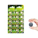 20 x LR44 76A/LR44 Batteries AG13 357 303 SR44 A76 Battery 1.5V Button Coin Cell Batteries For Calculators Watches Hearing Aids Glucometer Keyfobs