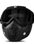 Sounce Anti Scratch Goggle Bike Mask, UV Protective Open Face & Eyewear Windproof Dirt Shield Adjustable Strap Soft Foam Padded Detachable for Cycling Bike Off Road Racing Riding Unisex - Black
