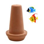 Uotyle Ceramic Spawning Breed Cone Orange Fish Tank Ornaments for Discus Clownfish Angelfish Aquatic Pets Breeding Cones Play Hide Rest 7 Inches