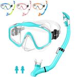 HiiPeak Kids Snorkel Set, Dry Top Snorkel Mask Snorkelling Package, Snorkelling Diving Mask with Breathing Tube Panoramic View Tempered Glass Anti-Fog, Children Swimming Goggles,Snorkeling Gear