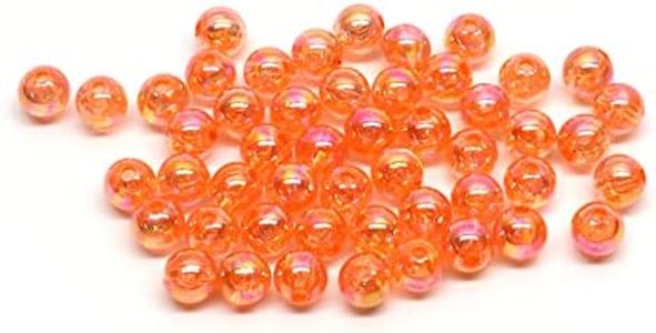 Harmony Fishing - Holographic Beads for Fishing Rigs, Baits & Lures (50 Pack) (Orange, 6mm (50 Pack))