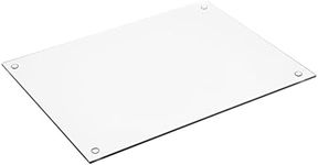 Muldale Clear Glass Worktop Saver for Kitchen - Toughened Glass Kitchen Worktop Protector Heat Resistant - Non Slip Chopping Board - Great for Protecting Work Surfaces or Tabletop