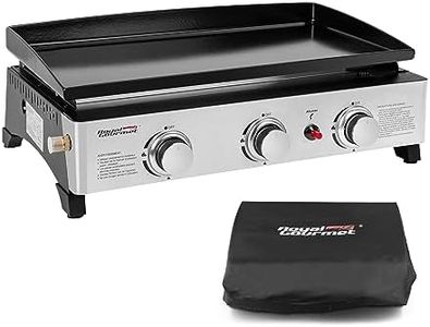 Royal Gourmet Plancha Gaz en Acier Émaillé, 3 Brûleurs Puissance 7.5kW, Surface Cuisson 62,0 x 35,5 cm, Portable pour Le Camping et l' Extérieur, Noir