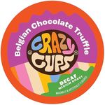 Crazy Cups Decaf Flavored Coffee for Keurig K-Cup Machines, Belgian Chocolate Truffle, Single Serve Hot or Iced Coffee, 22 Count