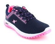 Women's Navy Blue Pink Shoes for Trekking Hiking & Walking with Mesh EVA (SX0164LNBPK0004)