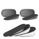 URAQT Gel Height Increase Insole, 2 Pairs Invisible Heel Lift Inserts, Elastic Shock Absorption Heel Cushion Pads Half Increased Heel Shoe Lifts, Elevator Shoe Insoles for Men and Women