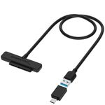 SABRENT SATA to USB C 3.2X2, SSD HDD Hard Drive Adapter, USB-C to SATA 2.5" Inch, Super fast Data transfer, SATA Cable Converter, [Supports UASP SATA I II III] Compatible with all 2.5 SATA (EC-SS31)