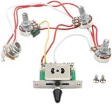 Guitar Wiring Harness Prewired 3x 500k Pots 1 Volume 2 Tone Control Knobs 5 Way Switch for Strat