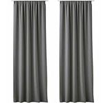 JEMIDI Curtain for Window - Opaque Curtains with Ruffle Tape for Curtain Rail Track for Bedroom Living Room Windows - 140cm x 250cm