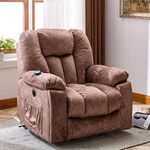 BTM Electric Power Lift Chair Recliner Sofa for Elderly with Vibration Massage and Lumbar Heat, 2 Side Pockets, USB Ports