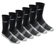 Saucony mens Multi-pack Mesh Ventilating Comfort Fit Performance Crew Socks, Black Grey Foot (6 Pairs), Shoe Size: 8-12