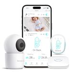 Sense-U Pro Bundle(Pro Baby Monitor+2K PTZ Camera): Track Breathing with Arousal Vibration, Rollover, Feeling Temp, 2K Video, Background Sound & Motion Detection, No Monthly Fee