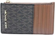 Michael Kors Jet Set Travel Top Zip Card Case Wallet Coin Pouch Brown, Brown, Jet Set Travel