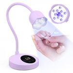 SAVILAND U V Nail Lamp with Smart Sensor: 10s Flash Cure U V Light for Gel Nails 360° Gooseneck Nail Lamp Rechargeable & Portable 3000 mAh LED Nail Lamp for Gel X Nail Tip Rhinestone DIY Home Manicure