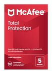 McAfee Total Protection 2023 | 5 Devices | Antivirus Internet Security Software | Unlimited VPN | 1 Year Subscription | By Post