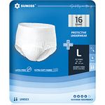 SUNKISS TrustPlus Incontinence and Postpartum Underwear for Men and Women, Disposable Protective Underwear with Maximum Absorbency, Odor Control, Large, 16 Count