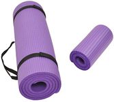 BalanceFrom All Purpose 1/2-Inch Extra Thick High Density Anti-Tear Exercise Yoga Mat and Knee Pad with Carrying Strap, Purple