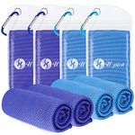 U-pick 4 Packs Cooling Towel (40"x 12"), Ice Towel,Microfiber Towel,Soft Breathable Chilly Towel for Yoga,Sport,Gym,Workout,Camping,Fitness,Running,Workout&More Activities (4 Color Collection-B)