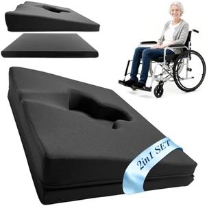 Rivquvi Gel Wheelchair Seat Cushion,Bed Sore Cushions for Butt,Office Chair Pressure Sore cushion,Memory Foam Pillow for bed,Pressure Ulcer Pain Relief,Relieve Sciatica,Coccyx,Washable Cover/Set Black
