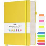 Lined Journal Notebook, Large A5 Hardcover Leather Journal, 312 Numbered Pages Work Notebook, 100gsm No Bleed Paper, College Ruled Notebook for Women Men School Office, 5.75" x 8.38", Yellow