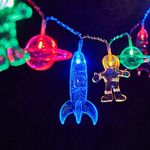 LELYOMALL Indoor Astronaut string Light, 20 LED Children's Kids Room LED String Lights Battery Operated 3m Fairy Lights for Holiday Wall Window Tree Decorative Party Yard Garden Kids Bedroom Living Dorm