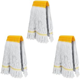 Heavy Duty Commercial Mop Head Replacement for Rubbermaid: 6 Packs Industrial Heavy Duty Mop Head for Floor Cleaning - Cotton Looped End String Head Refills (3 Packs)