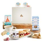 Afternoon Tea Hamper - Cream Tea Food Hamper Gifts For One | Cornish Scones and Clotted Cream Gift Set, Strawberry Jam, Clotted Cream Biscuits, Breakfast Tea | Hampers For Women, Clearwater Hampers