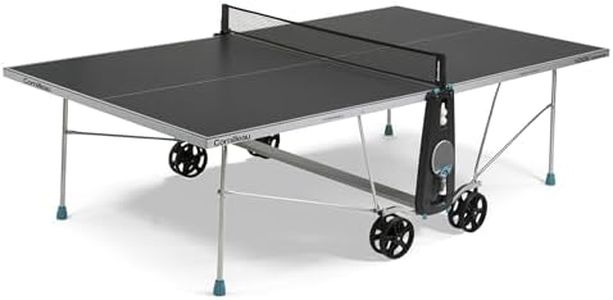 CORNILLEAU 100X Outdoor & Indoor Tischtennisplatte - Klappbar - Wetterfest - 4 mm Melaminharzplatte -Tischtennistisch für draußen - Turniermaße - Grau