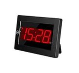 Timegyro Digital Wall Clock Battery Operated - LED Display Digital Alarm Clock Battery Powered Only, Brightness Adjustable, 12/24Hr