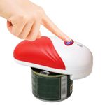 VEMJO Electric Can Opener For Kitchen One Touch Start Hands Free Automatic Can Opener Electric for Almost Cans Battery Operated Can Opener For Seniors and Arthritis Smooth Edge Food-Safe (Red)