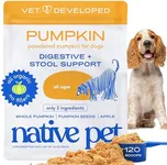 Native Pet Organic Pumpkin for Dogs (32 oz)- All-Natural, Organic Fiber for Dogs - Mix with Water to Create Delicious Pumpkin Puree - Prevent Waste with This Canned Pumpkin Alternative