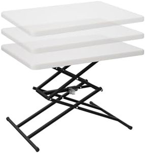 Upstreman Home 28inch Adjustable Folding Table, SwiftFold™ Folding Table w/ 3 Heights, Multi-Functional Personal Activity Table, Folding TV Tray Table, Portable Dinner Table, Easy Fold Storage, White