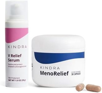 Kindra MenoRelief Supplement & V Serum - Menopause Perimenopause Supplement for Hot Flash, Libido, Brain Fog - Vaginal Moisturizer Cream for Vaginal Dryness and Discomfort - Hormone Free, GYN Tested