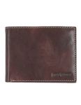 Steve Madden Men's Leather Rfid Extra Capacity Attached Flip Pocket Wallet, Brown/Antique, One Size