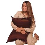 Furbo Mulberry Silk Pillow Cover Pure Silk Pillow Cases for Hair and Skin Anti Aging Anti Hair Fall Anti Acne Hypoallergenic 22 Momme 6A Grade 600 Thread Count 70 x 40.6 CM Pack of 2 Brown