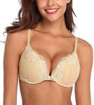 Deyllo Women’s Push Up Lace Bra Com