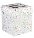 CakeSupplyShop Item#6UK 12inch X 12inch X 12inch Tall Tiered Double Layer Cake Carry Transport Box with Butterfly Cake Topper- 1ct