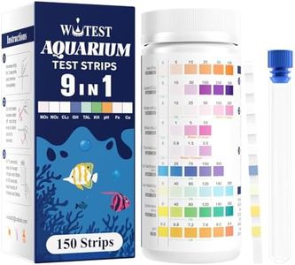 Wutest 9-Way Aquarium Test Strips - 150 Aquarium Water Test Kit Fish Tank Test Kit Quick & Accurate Testing Iron Copper Nitrate Nitrite Chlorine Total Hardness Total Alkalinity Carbonate pH