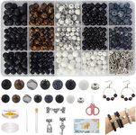 Stone Beads for Jewelry Making, Charm Bracelet Making Kit 450Pcs Beads for Bracelets Making Kit DIY Magnetic Bracelets for Couples Lovers