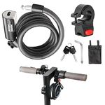 Electric Scooter Lock, eMjollRay 4 Feet Scooter Lock with 2 Keys, Scooter Lock Anti Theft Cable Lock with Mounting Bracket and Cloth Bag, Lock for Electric Scooter Road Bike Mountain Bike Scooter
