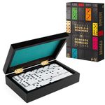 Spin Master Games, Legacy Deluxe Double-6 Dominoes, Classic Board Game Set of 28 Dominoes in Luxury Lined Wood Case for Ages 8+