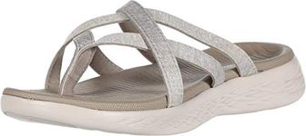 Skechers Women's ON-The-GO 600 Dainty Sandal, Taupe Textile, 4 UK