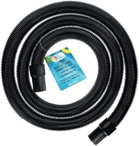 U.S. Pool Supply 12 Foot Heavy-Duty Above Ground Pool Hose, 1.5" - Black Replacement Filter Connecting Hose, Flexible Spiral Wound EVA - Compatible with Intex for Pool Filter Pumps -Skimmer Pump