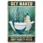 GLOBLELAND Mermaid Bath Vintage Metal Tin Sign Plaque Poster Retro Metal Wall Decorative Tin Signs 8×12inch for Home Kitchen Bar Coffee Shop Club Bathroom Toilet Decoration