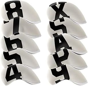 10pcs Neoprene Golf Iron Headcovers Set - Fits Taylormade, Cobra, Mizuno, PXG - White Covers for Clubs Irons - Protect Your Golf Clubs