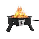 Onlyfire Outdoor Propane Fire Pit - 19 Inch Portable Height Adjustable Gas Firebowl with 8.8 Lbs Lava Rocks - Smokeless Firepit for Camping Bonfire Picnic Backyard - 58,000 BTU Auto-Ignition