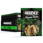 HERDEZ Classic Tacos Seasoning 25 G | Serves 4 | Pack of 12 | Bold Cumin, Garlic & Cayenne Chilli Peppers Seasoning | For Mexican Tacos & Fajitas